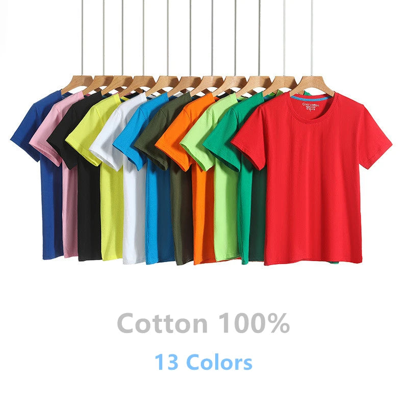2025 Brand New 100% Cotton Mens T-shirt Pure Color Men T Shirts Round Collar Short-Sleeve Man T-shirt Top Tees For Male Clothes