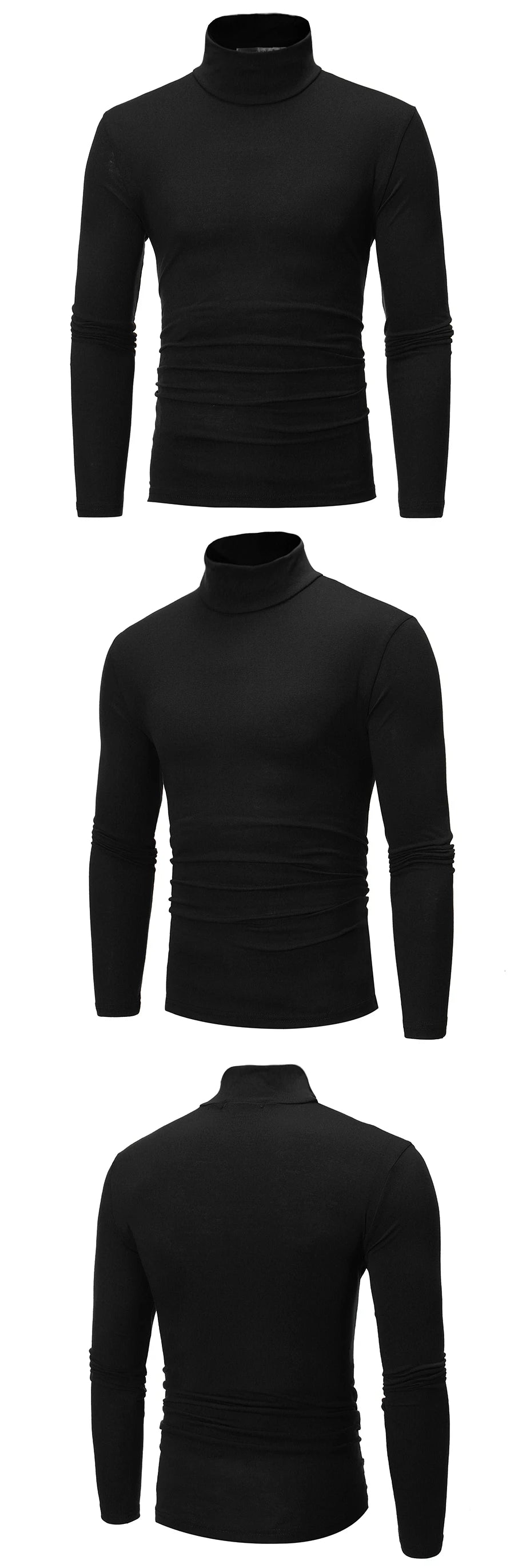 Thermal Underwear Tops Men Winter Clothes Thermal Shirt Autumn Men's Winter Tights High Neck Thin Slim Fit Long Sleeve T-shirt - Tasawoq