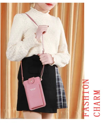 Women Bags Soft Leather Wallets Touch Screen Cell Phone Purse Crossbody Shoulder Strap Handbag for Female Cheap Women's Bags - Tasawoq