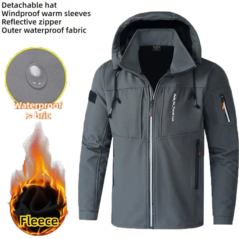 Men's Thicken Warm Jacket Autumn Winter Coats Outdoor Jackets Ski Climbing Windbreaker Waterproof Puffer Jacket Men - Tasawoq