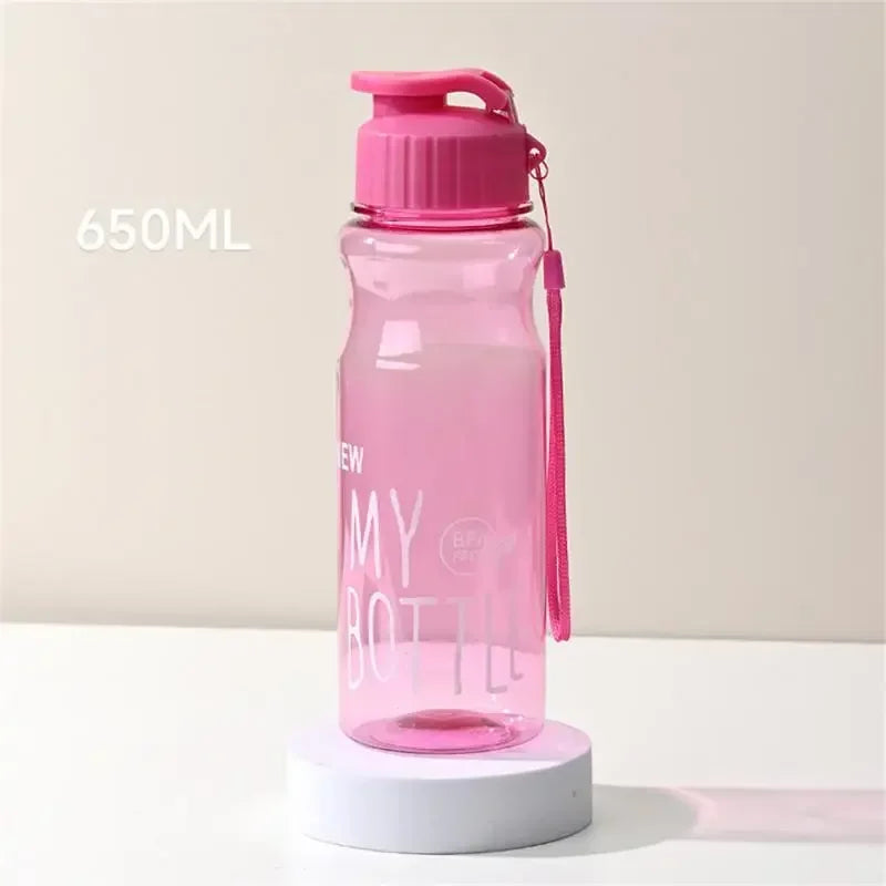 Gift Plastic Water Bottle Large Capacity Sports Kettle Wholesale Transparent Cold Water Cup Outdoor Portable 650ml