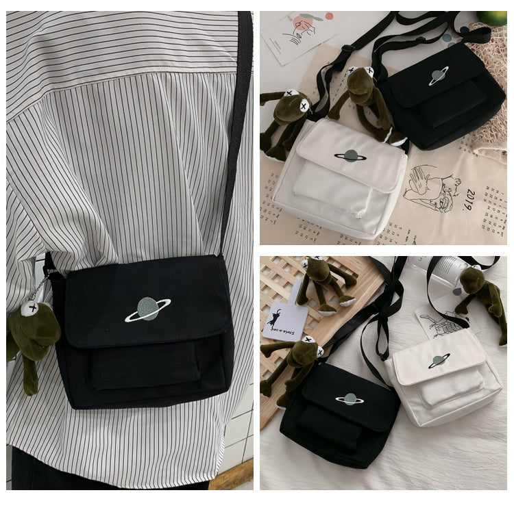 Casual Collage Student Messenger Bag Women Small Bag Canvas Shoulder Bag For Women Print Crossbody Bags Bolsas Sac - Tasawoq