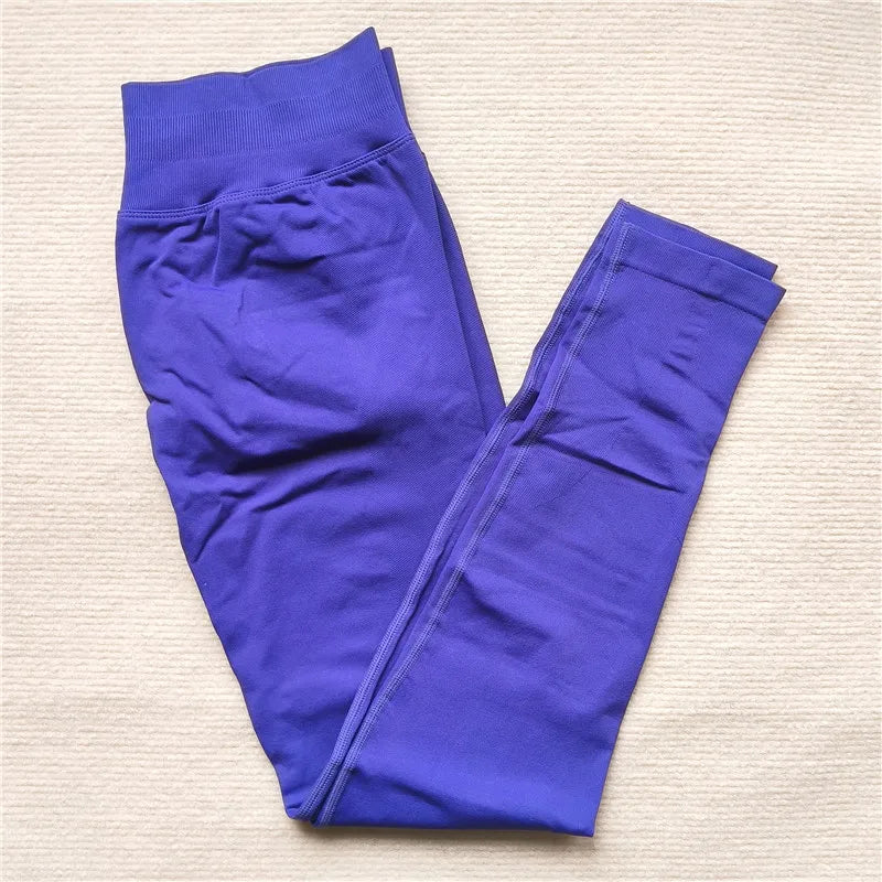 Seamless Sporty Leggings High Impact Yoga Leggings Fitness Pants Butt Lifting Tights Tummy Control Squat Proof Workout Tights - Tasawoq