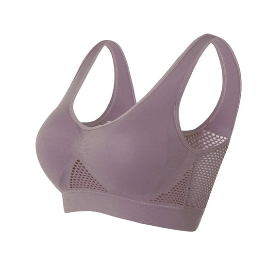 Seamless Mesh Women Sports Bras Fitness Gym Running Underwear Shockproof Bra Wireless 6XL Plus Size Crop Top Breathable Yoga Bra - Tasawoq