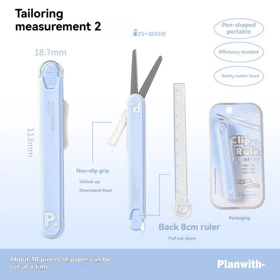 1pc Mini Portable Scissors Paper Cutter Knife 2 In 1 Multifunctional Pocket Pen Shape Scrapbooking Carving Cutting Art Tools