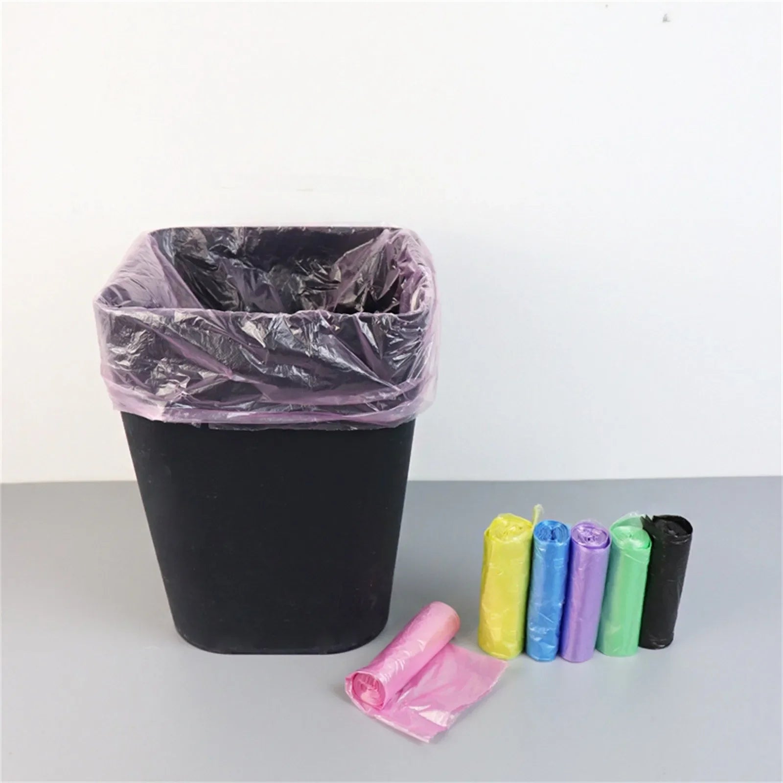 5 Rolls 100 Counts Disposable Small Trash Bags Portable Pe Rubbish Bags Wastebasket Bags Small Garbage Bags Office Kitchen Waste - Tasawoq