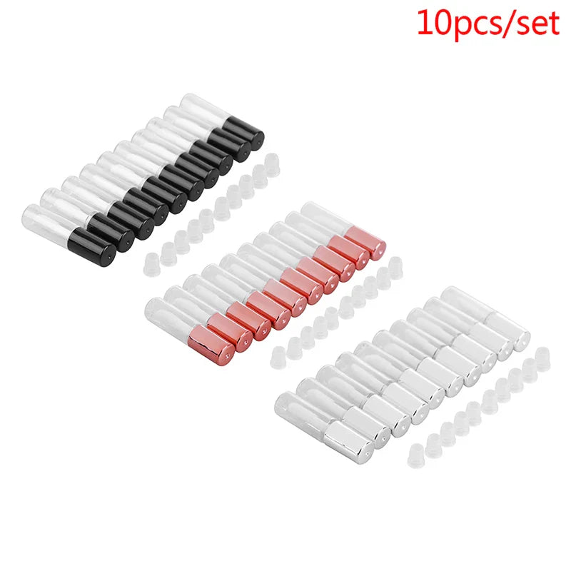 10pcs 1.2ML Empty Lip Gloss Tube Plastic Refillable Bottles Liquid Lipstick Container lipgloss Sample Bottle - Tasawoq