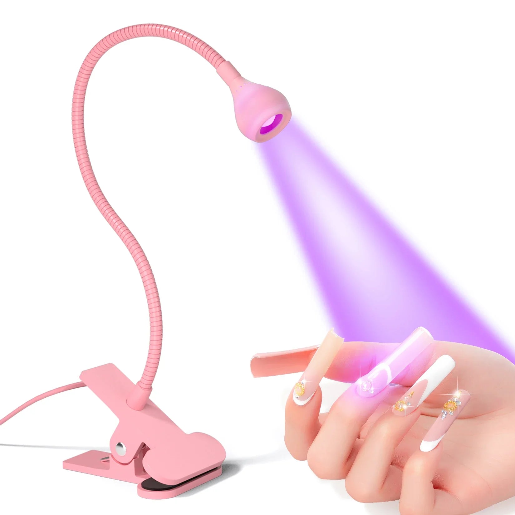 Nail Dryer Light UV Nail lamp 395nm Wavelength Clip-on Desk Mini USB For Gel Nails ongle Manicure Salon Tools - Tasawoq