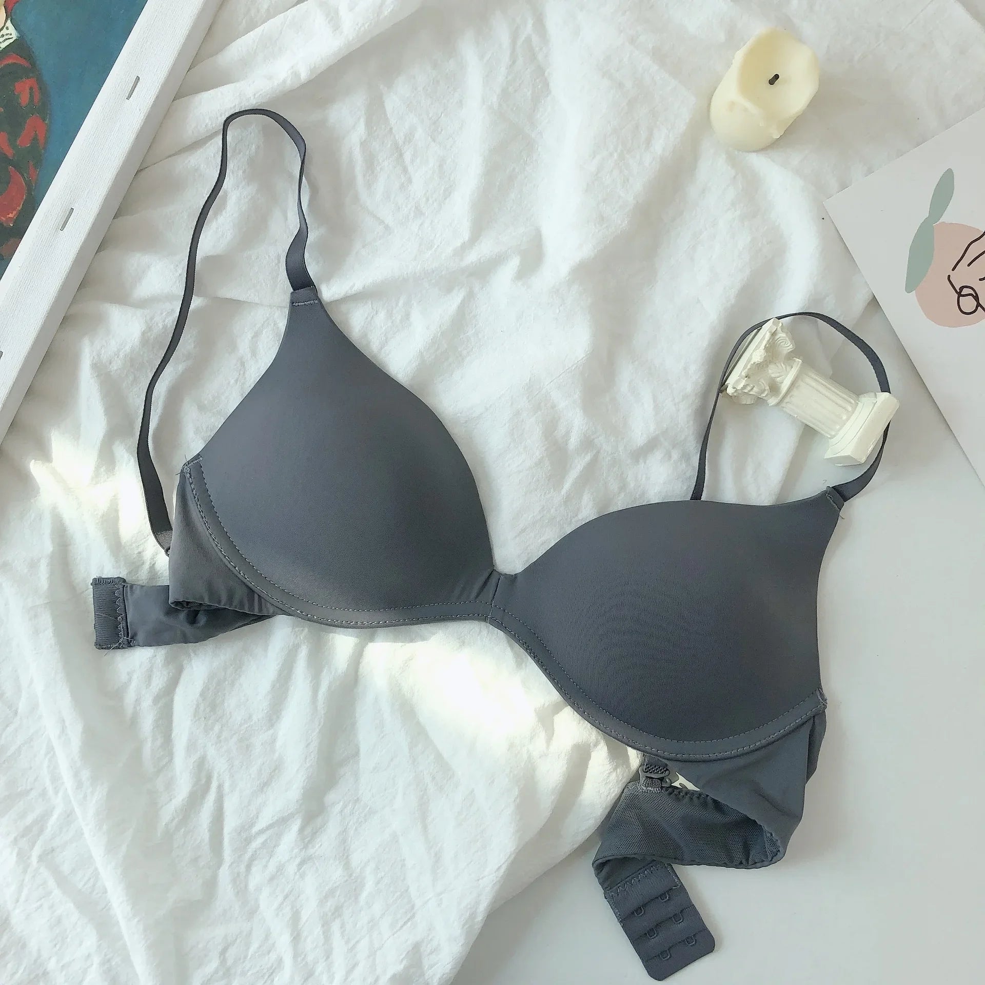 Backless Bras for Women Seamless Underwear Sexy Lingerie 3/4 Cup Bralette Top Wireless Brassiere Intimates Comfort T Shirt Bra - Tasawoq