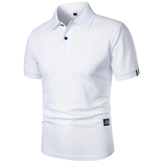 Summer Men's Solid Color Polo Shirt Short Sleeve Lapel Button Tshirts for Men Casual Streetwear Lightweight Jogging Tops - Tasawoq