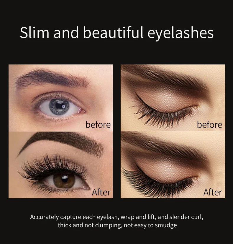 4D Brilliant Starry Sky Black Mascara Slim, Thick, Curled, Waterproof, Long lasting, Non Staying Mascara - Tasawoq