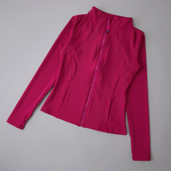 New yoga wear ladies coat round high elastic loose exercise yoga fitness long sleeve stand-up collar yoga tops - Tasawoq