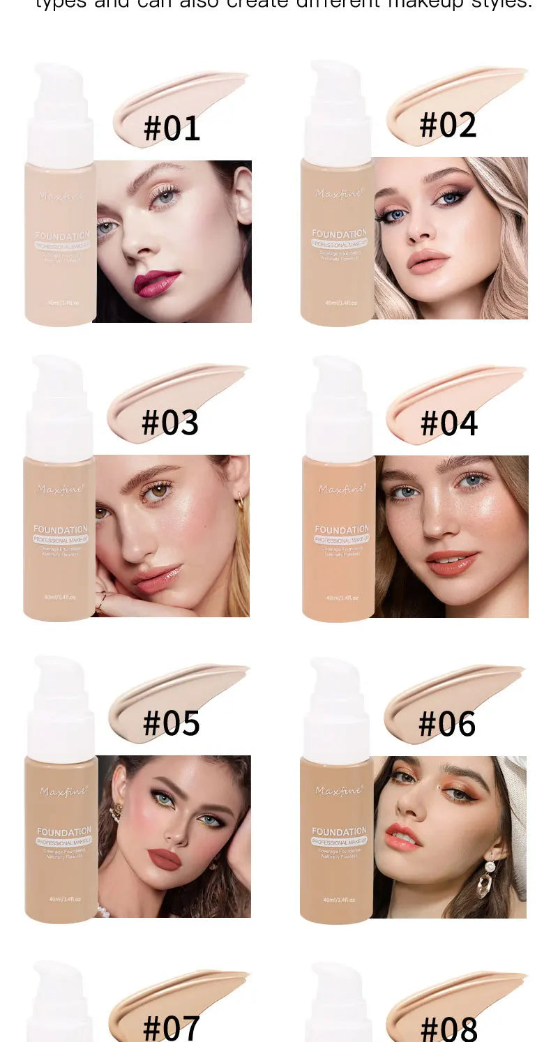 Liquid Foundation Effective Concealer Waterproof Sweat-resistant Makeup Professional Cosmetics - Tasawoq