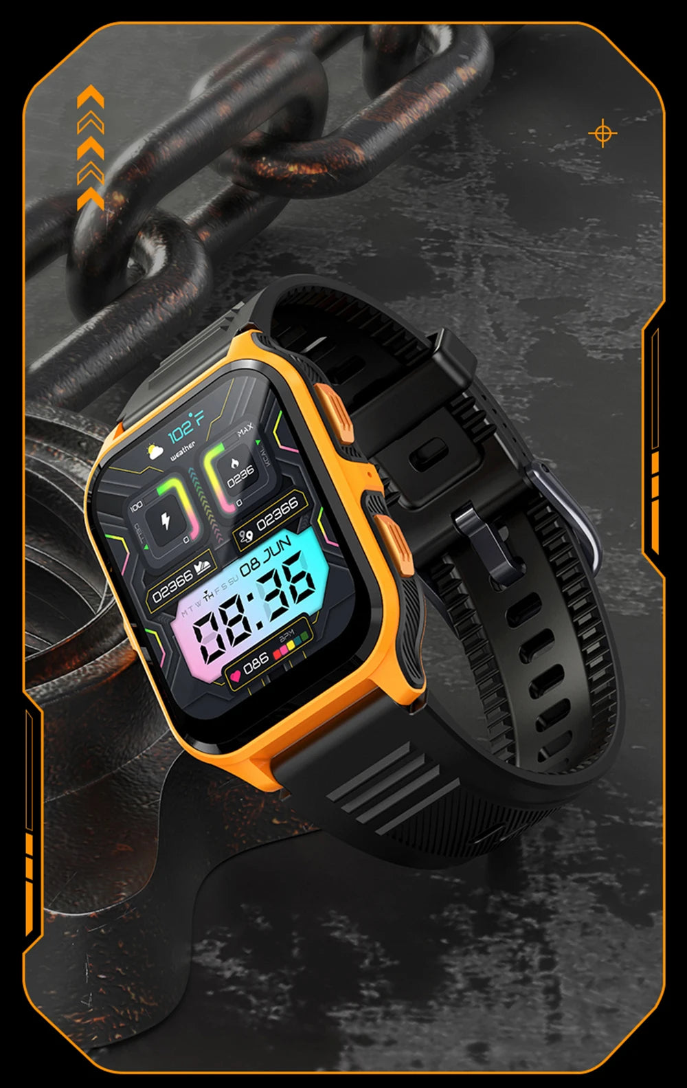 COLMI P73 1.9" Outdoor Military Smart Watch Men Bluetooth Call Smartwatch For Xiaomi Android IOS, IP68 Waterproof Fitness Watch - Tasawoq