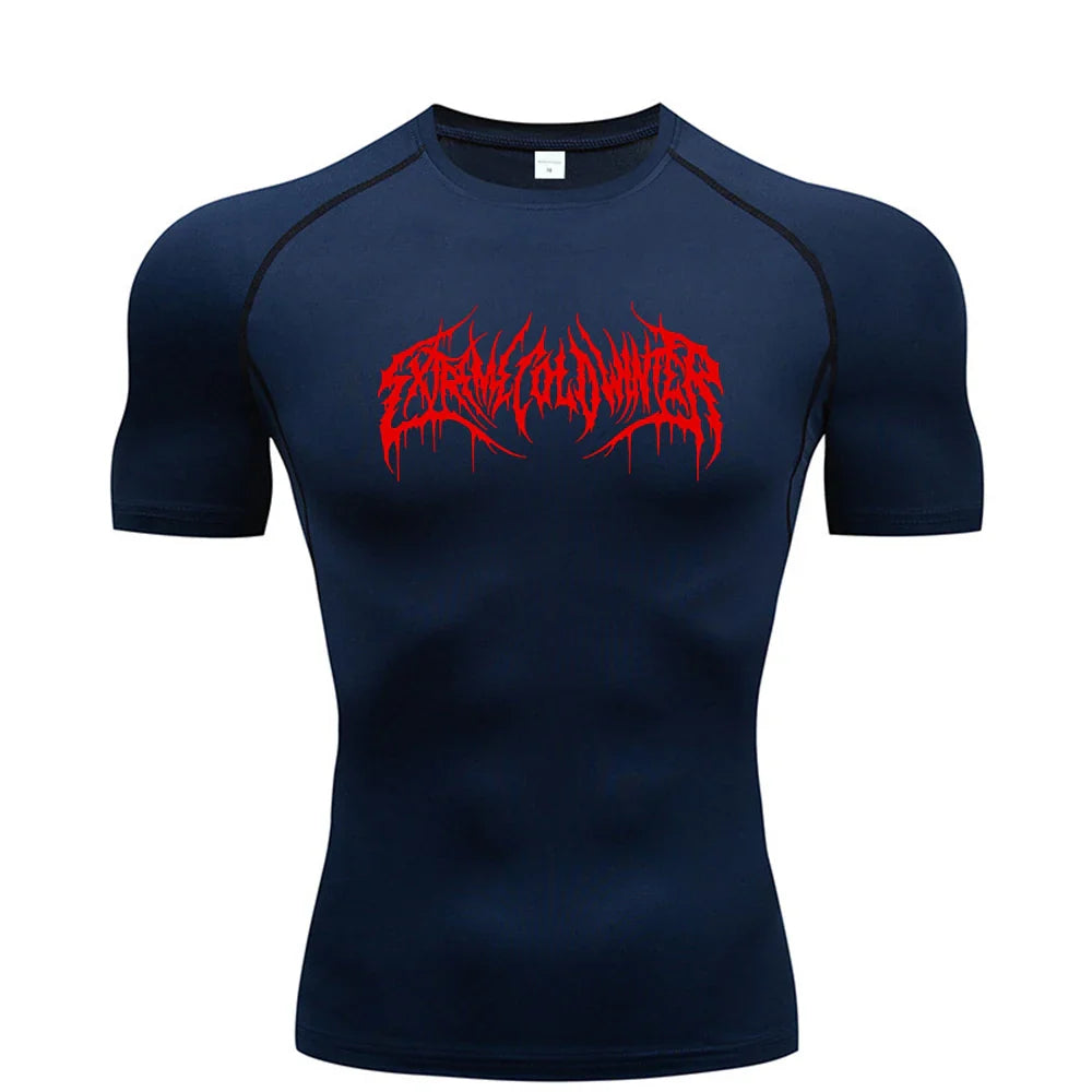 Summer Compression Sweatshirt Short Sleeve Men's Fitness T-Shirt Running Quick-Dry Top Gym Workout Bodybuilding T-Shirt S-3XL - Tasawoq