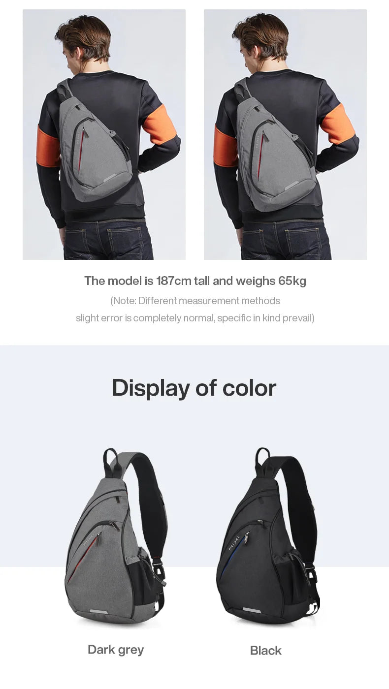 Mixi Men One Shoulder Backpack Women Sling Bag Crossbody USB Boys Cycling Sports Travel Versatile Fashion Bag Student School - Tasawoq