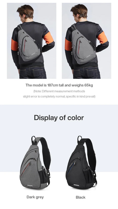 Mixi Men One Shoulder Backpack Women Sling Bag Crossbody USB Boys Cycling Sports Travel Versatile Fashion Bag Student School - Tasawoq