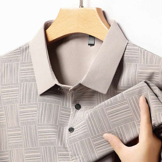2024 Men's New Printed Business Casual Short sleeved POLO Shirt Fashion Short sleeved Comfortable and Breathable Top - Tasawoq