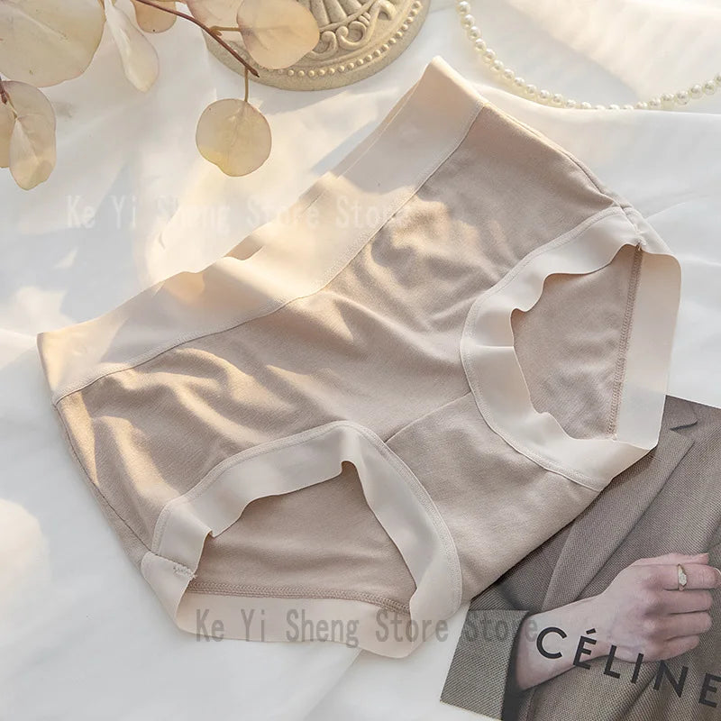4 pieces of women's underwear with a nude feel, no trace, antibacterial crotch, comfortable and hip-hugging style for girls - Tasawoq