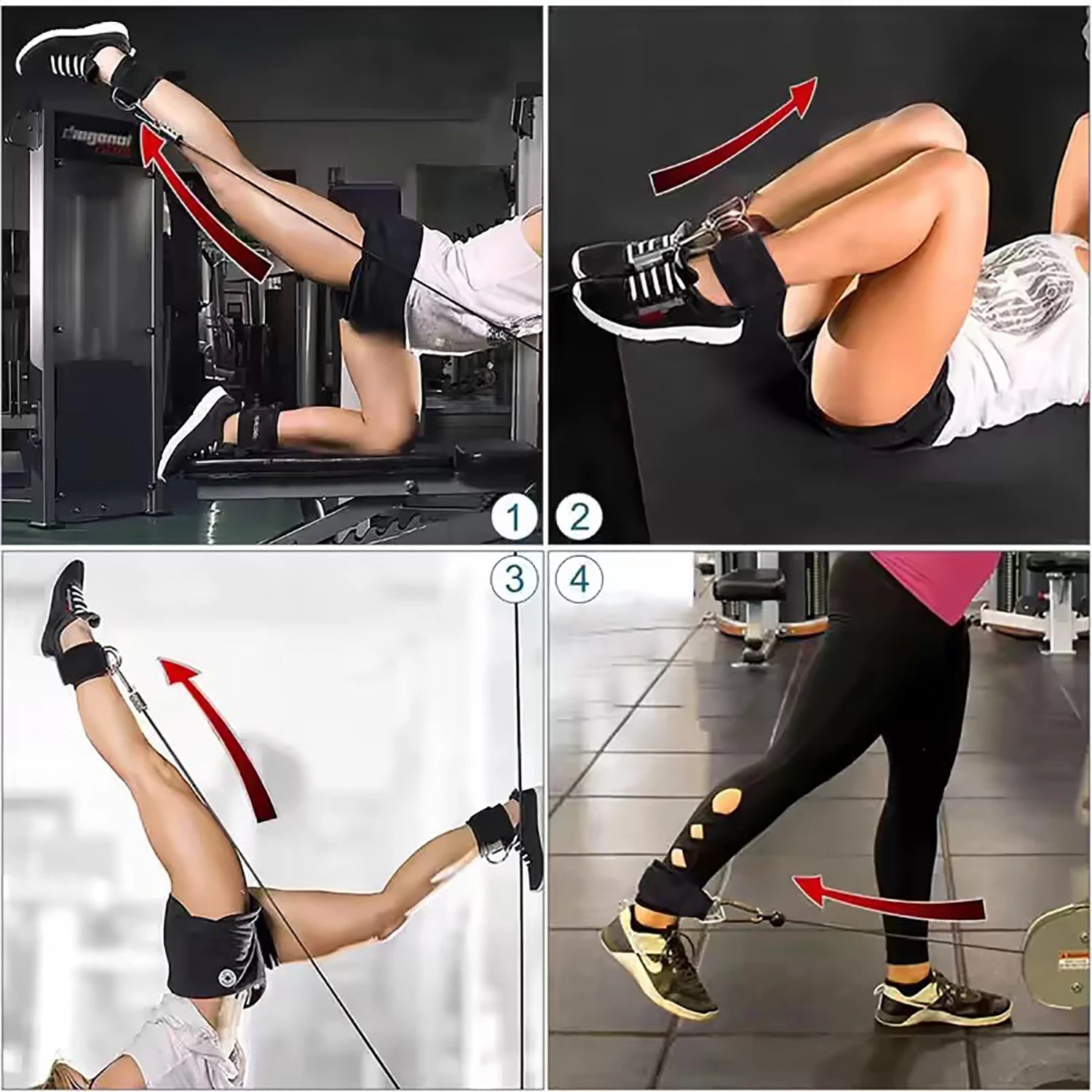 1PC Padded Ankle Straps Ankle Straps for Cable Machines Double D-Ring Fitness Ankle Cuffs for Gym Workouts Rebate Leg Extensions - Tasawoq