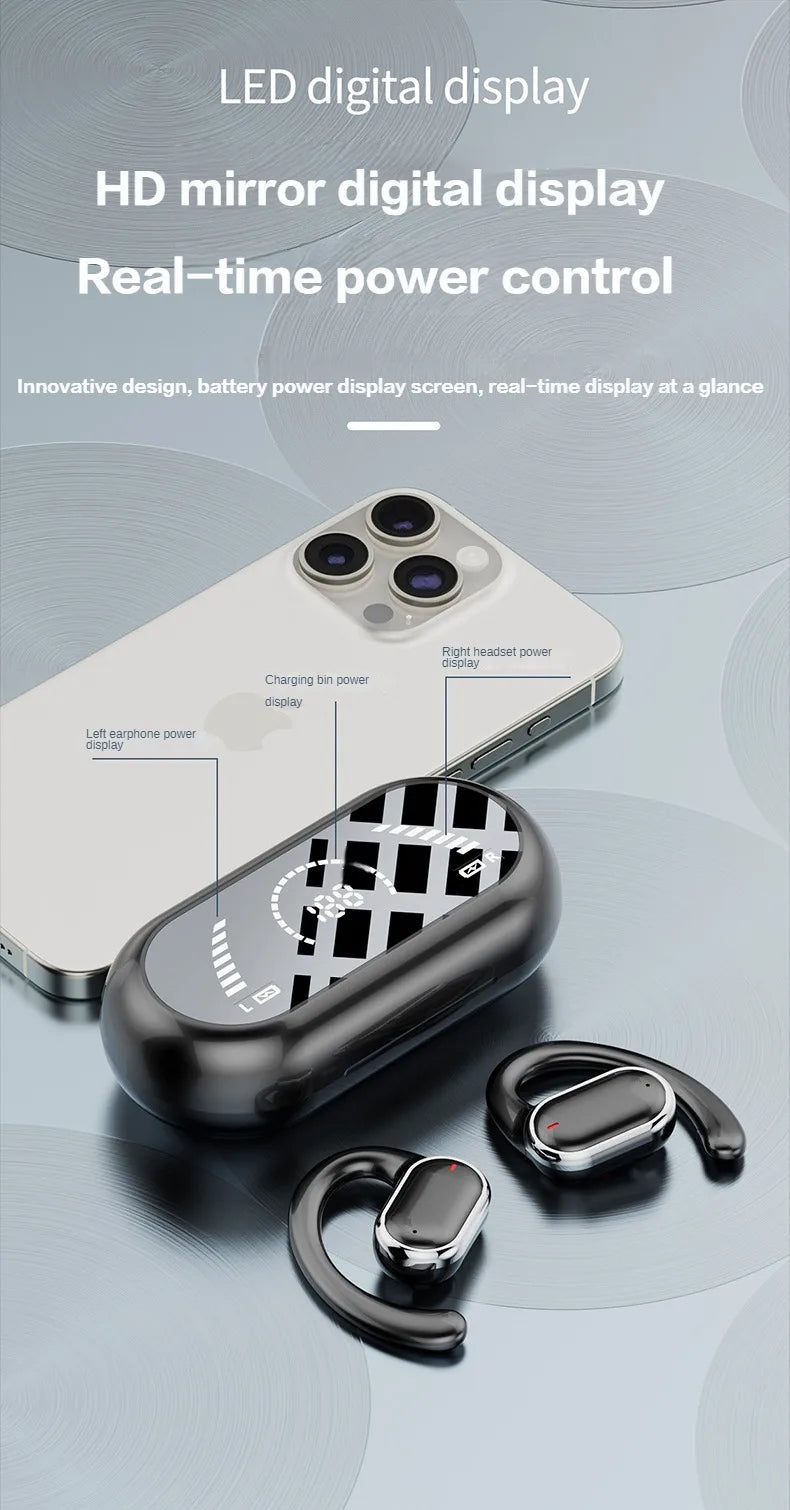 X91 X93 New Wireless Bluetooth Earphones with High Sound Quality Long Battery Life and Hanging Ear Digital Display Screen - Tasawoq
