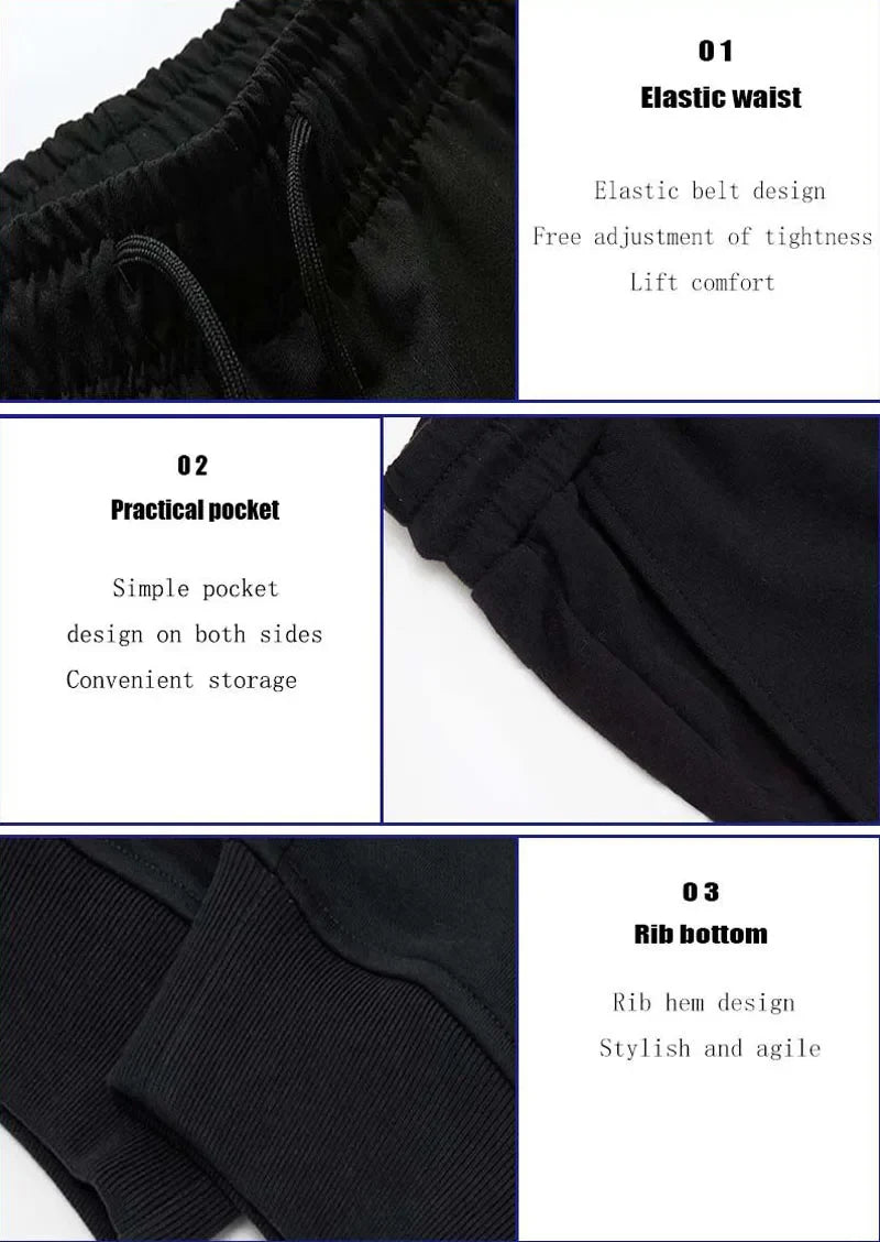 PUAIA Print Men's Pants Autumn/Winter New Sport Jogging Trousers Fitness Loose Fit Clothing Solid Color Outfit Streetwear Pants - Tasawoq