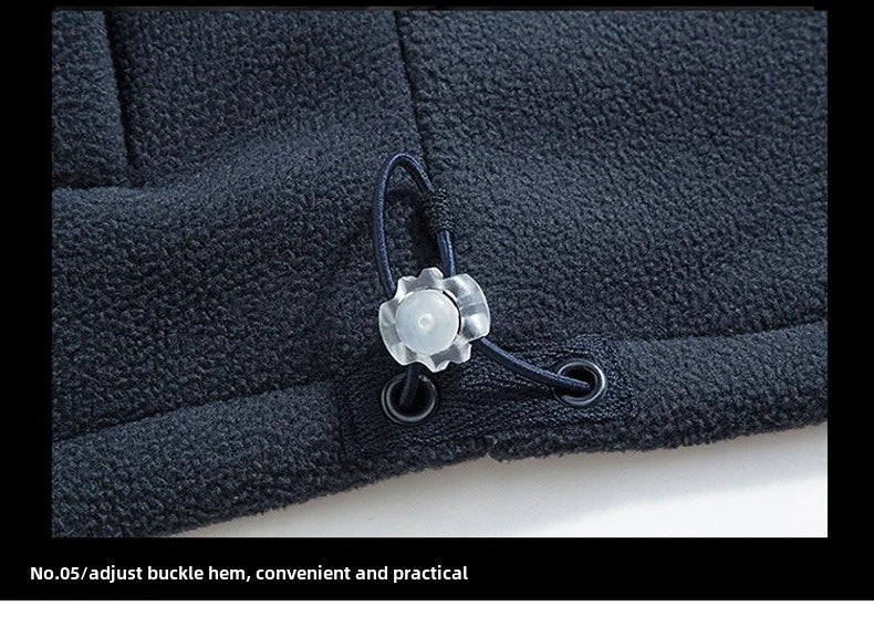 Winter Warm Fleece Jacket Men's Climbing Double Thickened Pocket Jacket Outdoor High Collar Windproof Ski Sweatshirt Coat Men - Tasawoq