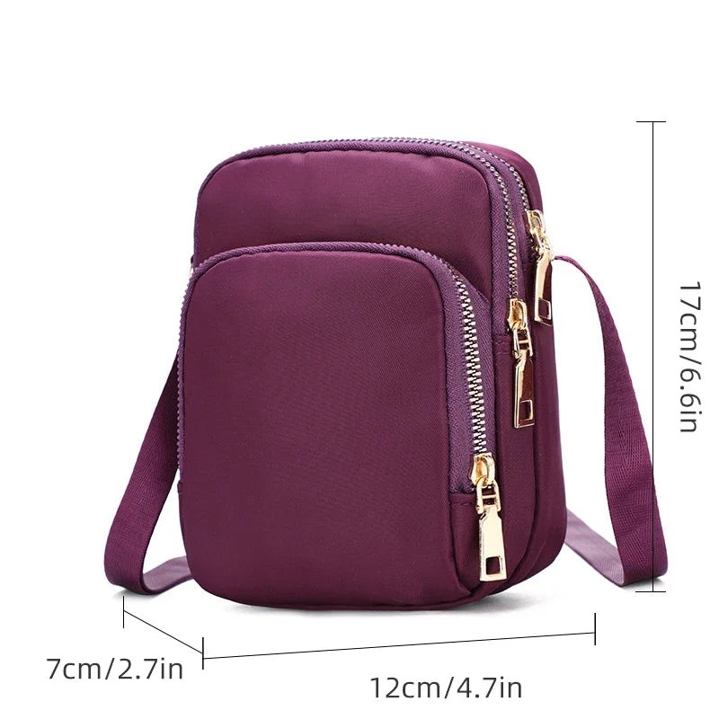 Women Bag Waterproof Shoulder Bag Crossbody Zipper Mobile Phone Lady Female Multifunction Handbag Wrist Purse Womens Pouch - Tasawoq