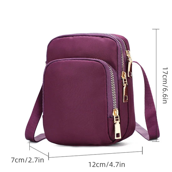 Women Bag Waterproof Shoulder Bag Crossbody Zipper Mobile Phone Lady Female Multifunction Handbag Wrist Purse Womens Pouch - Tasawoq