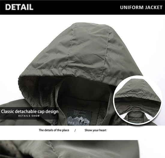 2024 Winter Jacket Fashion Coat Hoodies Camping Hiking Jacket Men's Casual Waterproof Jacket Windbreaker Men Outerwear Clothes - Tasawoq