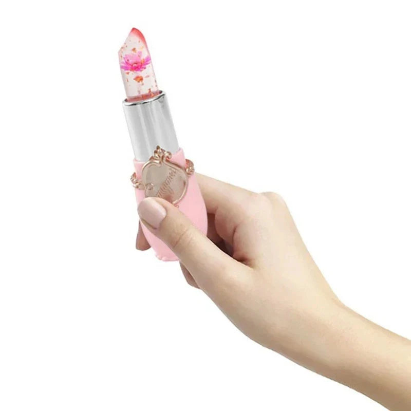 make up 6pcs Lipstick Set Flower Jelly Crystal Clear Long Lasting Lips Color Change Pink lip gloss Cosmetics - Tasawoq