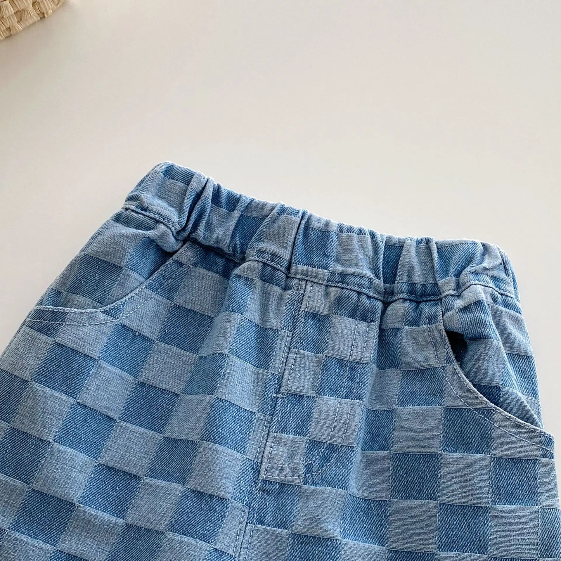 MILANCEL 1-5Y Children Jeans Boys Denim Pants Mid Waist Girls Trousers Fashion Kids Plaid Pants - Tasawoq