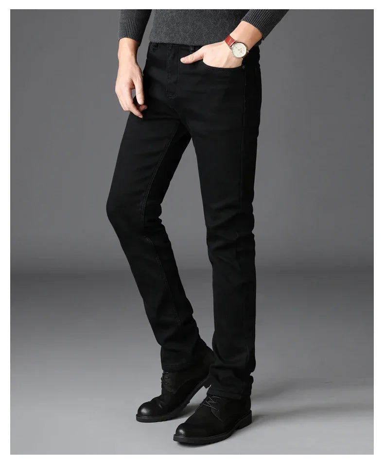 Men Classic Advanced Fashion Brand Jeans Jean Homme Man Soft Stretch Black Biker Masculino Denim Trousers Mens Pants Overalls - Tasawoq