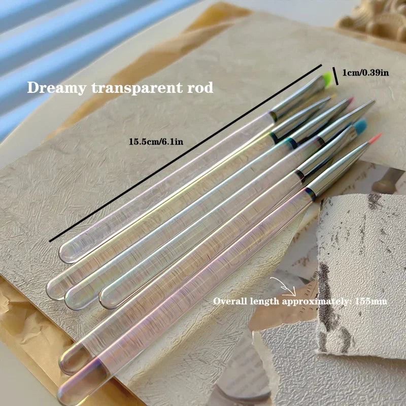 Nail Design Art Pen Aurora Transparent Brush Painting Brush Uv Gel Extension Drawing Carving Pen Diy Manicure Tool Nail Brush - Tasawoq