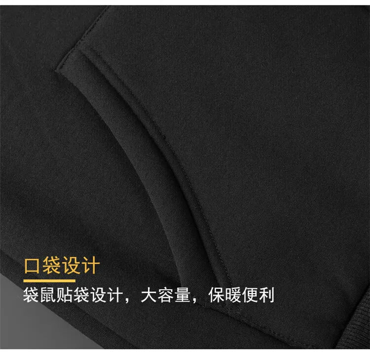 Winter Lambswool Coats Thicken Warm Jackets Long Sleeve Zipper Hoodies Casual Sports Fleece Black Coat Hooded Men Women Jacket - Tasawoq