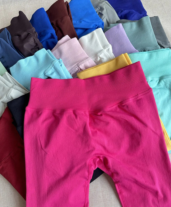 Seamless Sporty Leggings High Impact Yoga Leggings Fitness Pants Butt Lifting Tights Tummy Control Squat Proof Workout Tights - Tasawoq