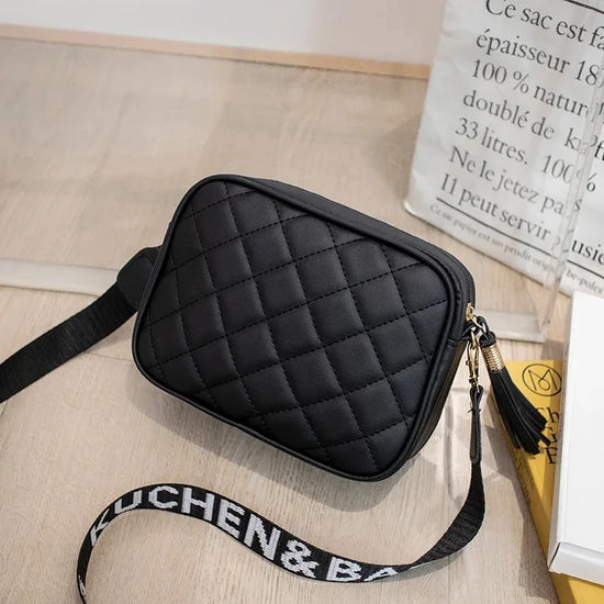 Fashion Hit Color Shoulder Bags for Women Female PU Leather Crossbody Messenger Bags Small Handbag Wide Strap Purse - Tasawoq