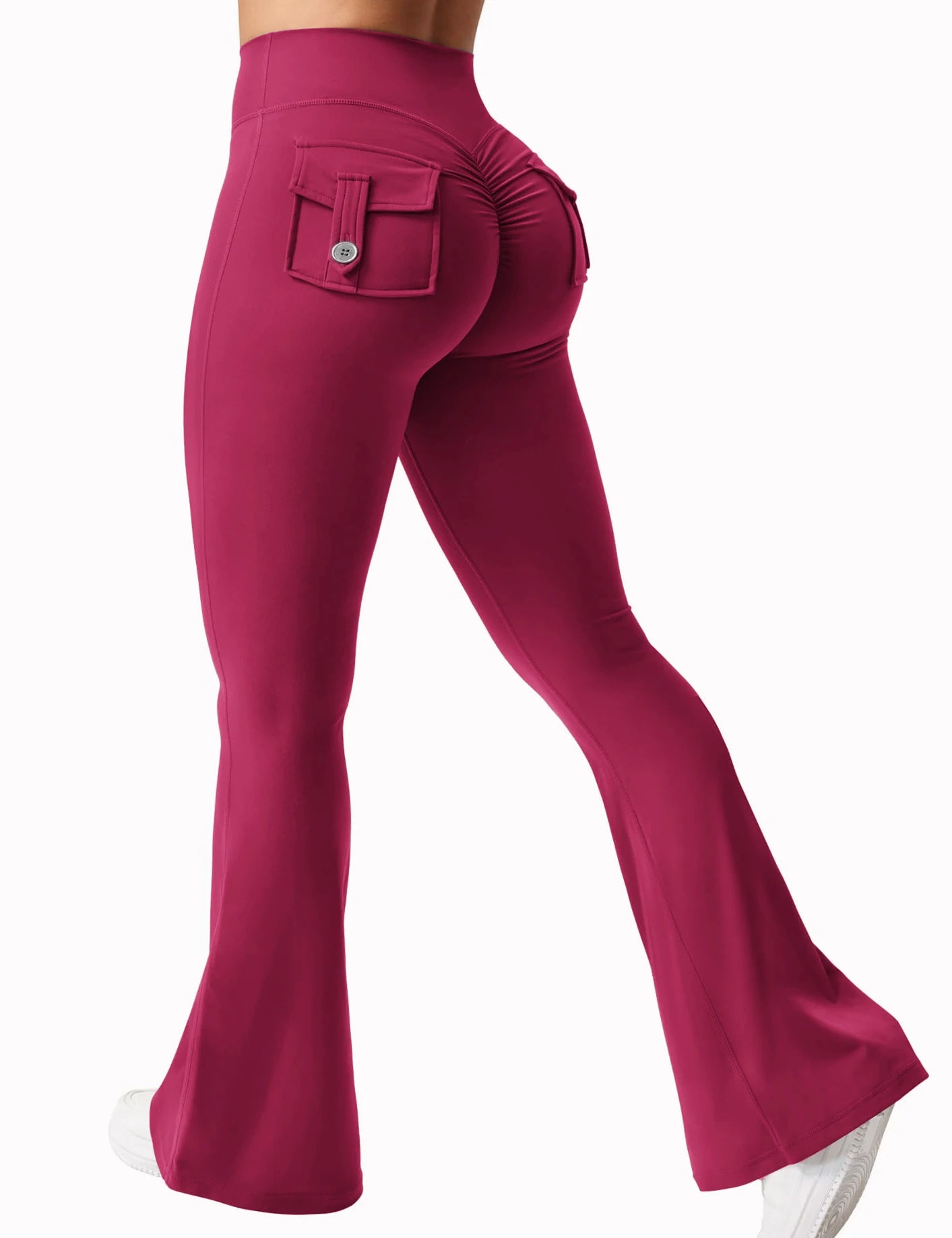 2024 Newest Women Wide Leg High Stretch Yoga Leggings Naked Feeling Compression Fitness Workwear with pockets Yoga Pant ﻿ - Tasawoq
