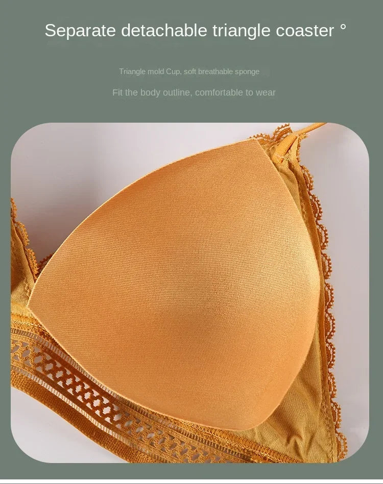Sexy Floral Lace Bra Top For Women Push Up Female Lingerie breathable Bralette Removable Pad Thin Fashion New Wireless Bras - Tasawoq