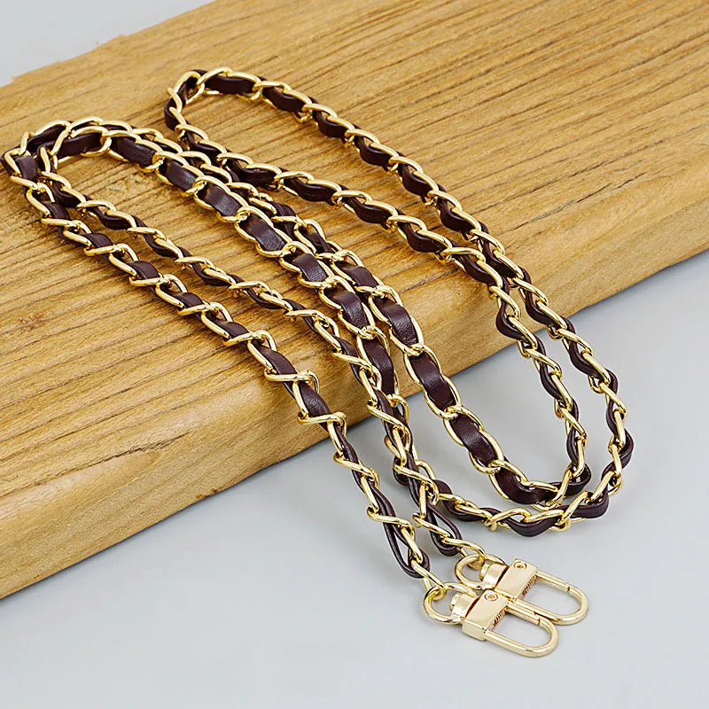 120cm Purse Chain Strap Crossbody Handbag Chains Replacement Leather Shoulder Bag Chain Straps Diy Women Girl Bag Part Accessory - Tasawoq