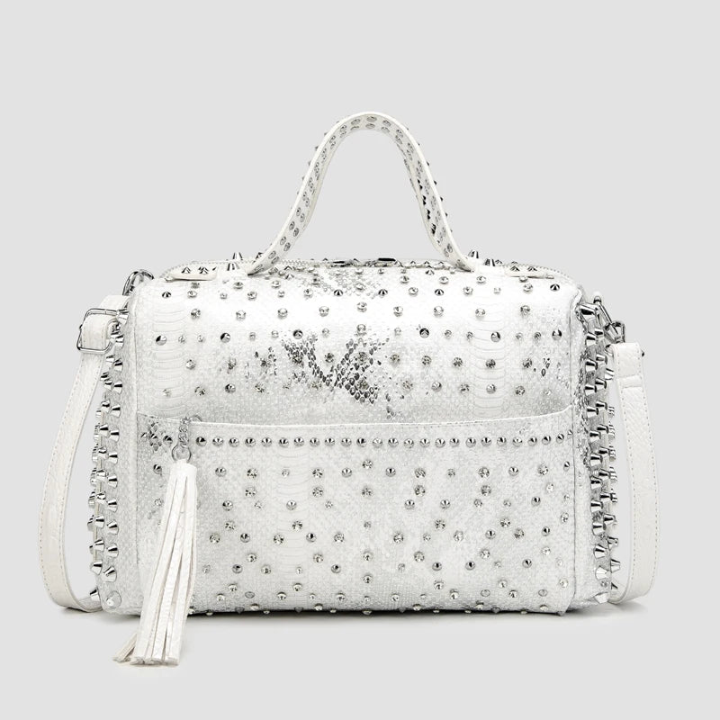 Women's bag luxury designer purses and handbags Shoulder bags vintage Rivet tote bag for women Large capacity travel bag purse - Tasawoq