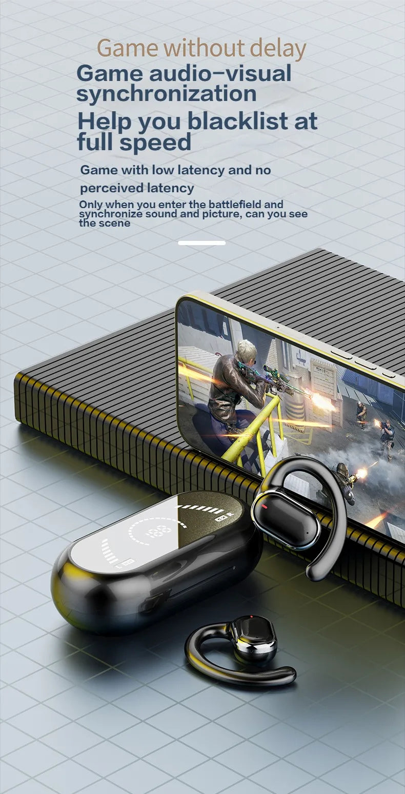 X91 X93 New Wireless Bluetooth Earphones with High Sound Quality Long Battery Life and Hanging Ear Digital Display Screen - Tasawoq