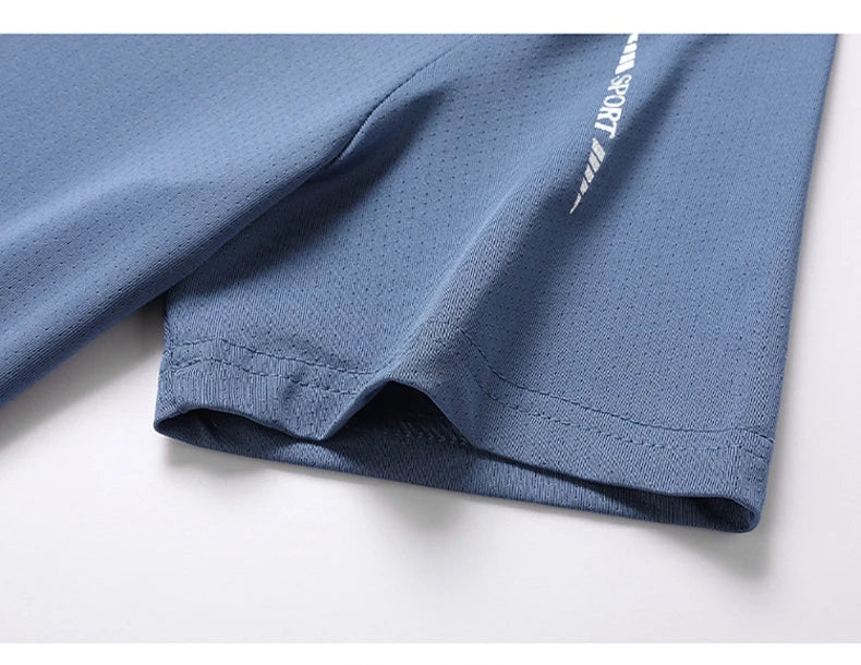 CHRLCK Men's Running Quick Drying T-shirts Breathable Hiking Fishing Tees Soft Elasticity Outdoor Sports Short Shirt Summer - Tasawoq
