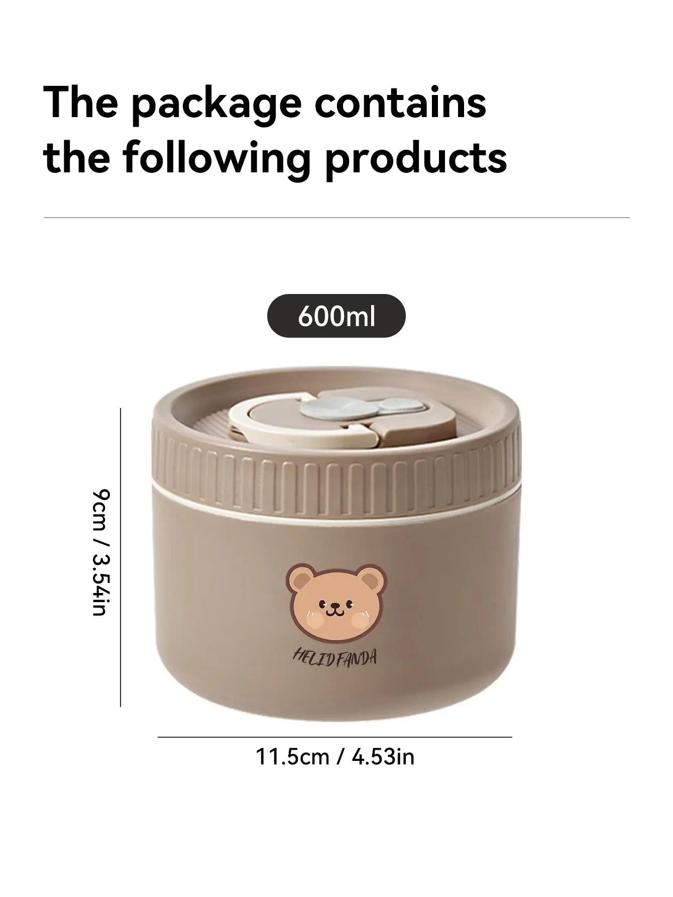 WORTHBUY Cute Bear 304 Stainless Steel Thermal Lunch Box For Kids Adults Portable Microwave Bento Box Leak Proof Food Container