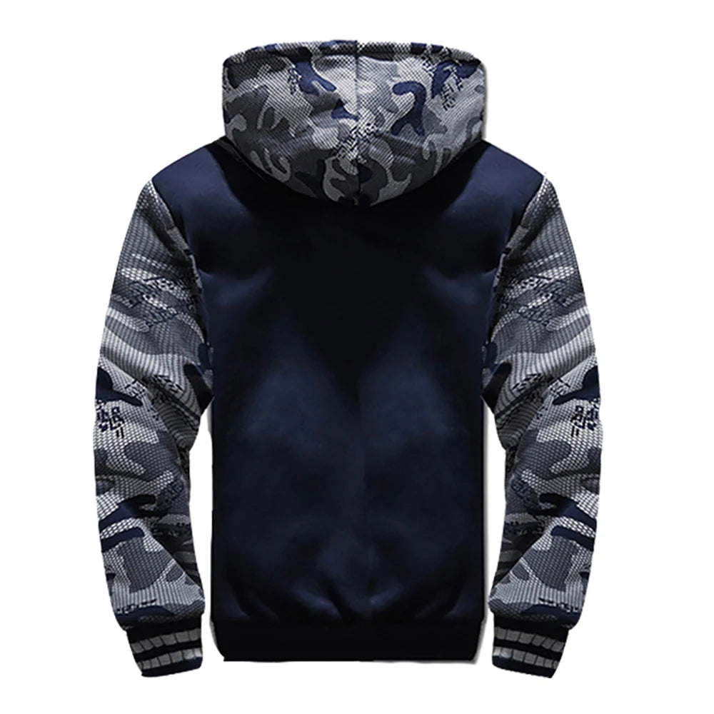 Men's Jacket Camouflage Thicken Winter Jackets for Men Fleece Long Sleeve Coat Man Casual Hoodies Streetwear Men's Coats - Tasawoq