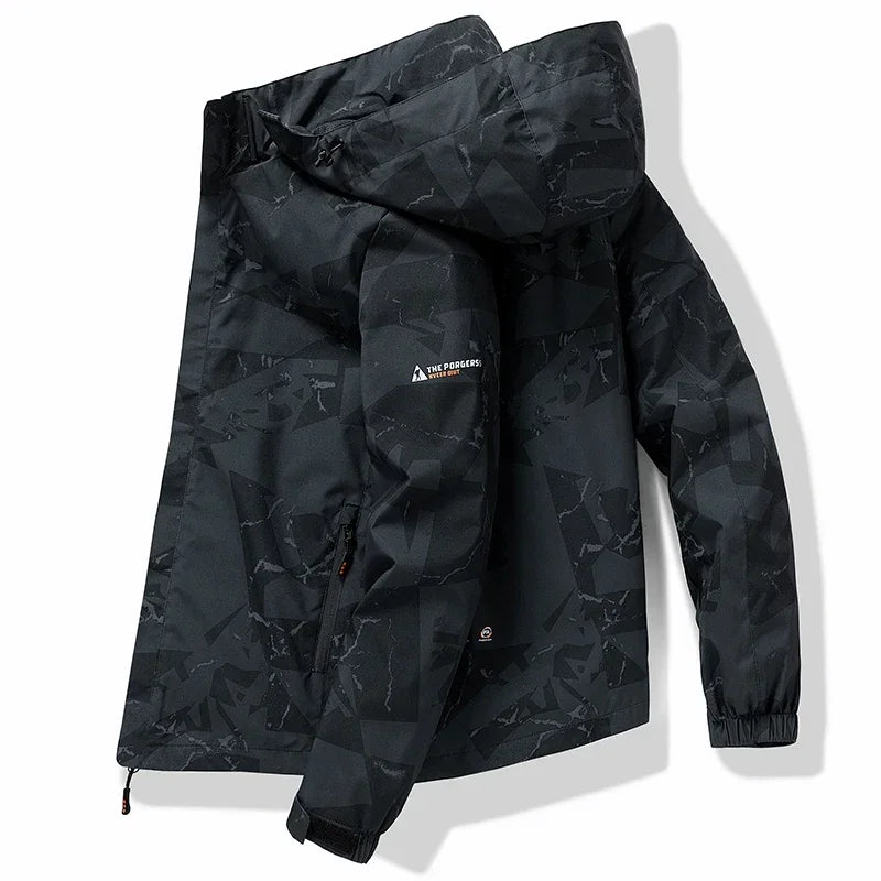 Hooded Hiking Jacket Men Outdoor Bomber Jackets Waterproof Windbreaker 2024 Spring Autumn Sports Casual Cargo Jackets Mens Coats - Tasawoq