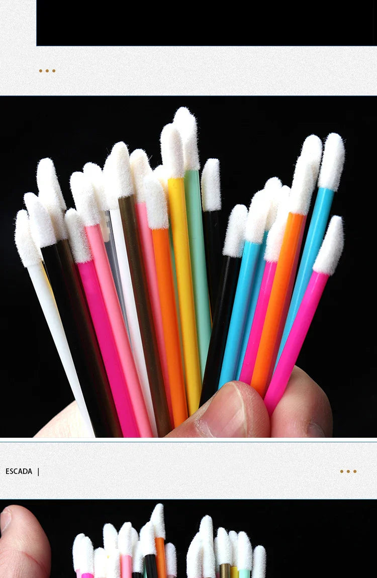 50 Pcs Disposable Lip Brush Makeup Tools Hollow Lip Wands Nylon Lip Gloss Stick Applicator Lipstick Wands Set Cosmetic Tools - Tasawoq