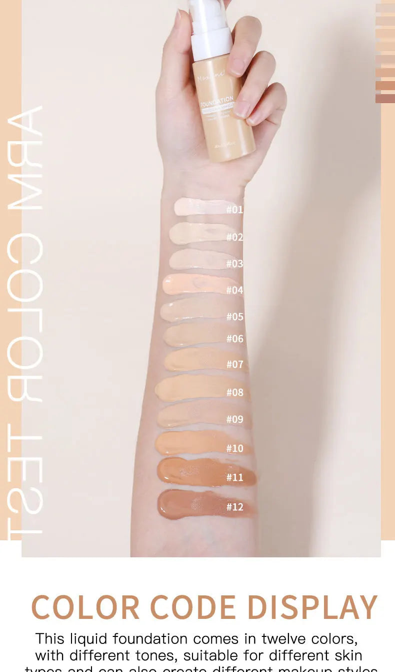 Liquid Foundation Effective Concealer Waterproof Sweat-resistant Makeup Professional Cosmetics - Tasawoq
