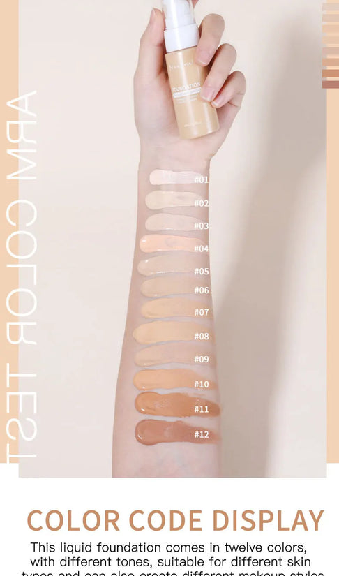Liquid Foundation Effective Concealer Waterproof Sweat-resistant Makeup Professional Cosmetics - Tasawoq