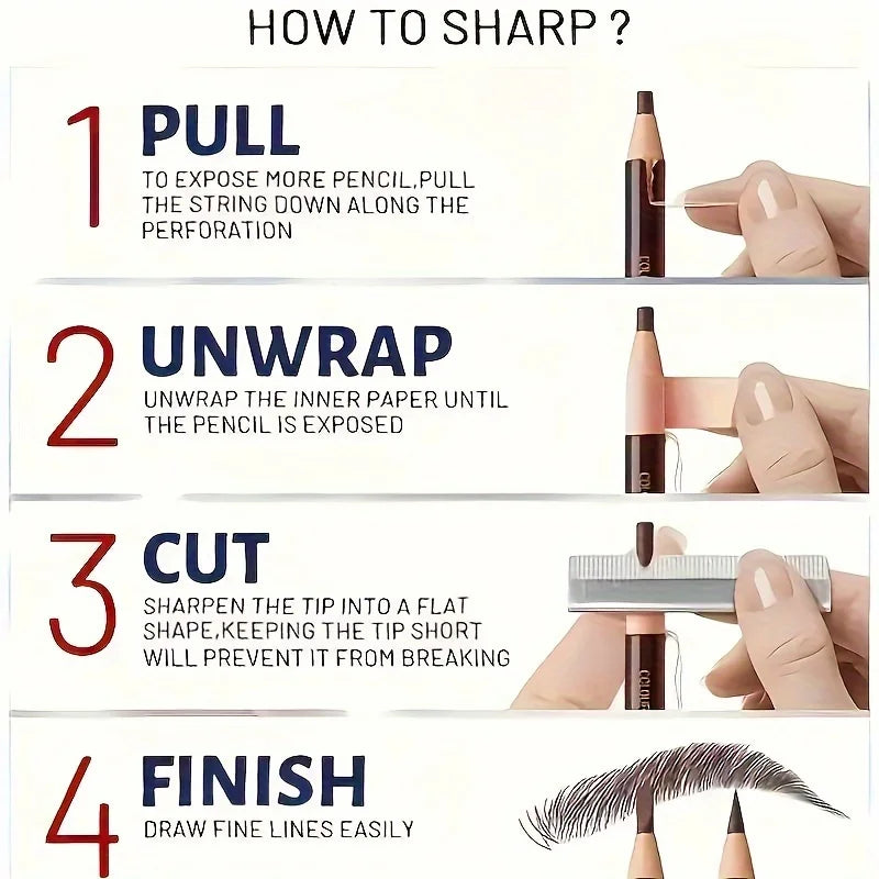 Tear Off Pull Line Eyebrow Pencil, Not Sharpen Need Eyebrow Pencil, Natural Color Rendering, Sweat Proof And Smudge Proof Eyebro - Tasawoq